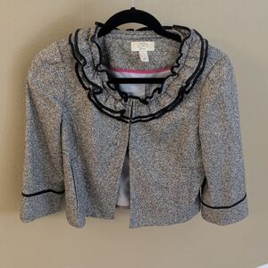 LOFT Heathered Gray Cropped Jacket